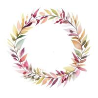 Watercolor Style Autumn Wreath Frame For Text photo