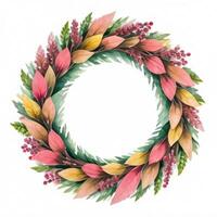 Watercolor Style Autumn Wreath Frame For Text photo
