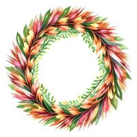 Watercolor Style Autumn Wreath Frame For Text photo