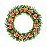 Watercolor Style Autumn Wreath Frame For Text photo