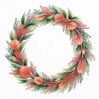 Watercolor Style Autumn Wreath Frame For Text photo