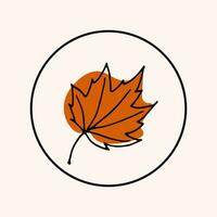 Isolated Maple Leaf icon. Vector illustration in doodle style. Leaf theme of autumn, botany, nature.