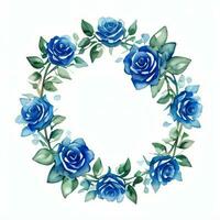 Watercolor Blue Roses Clipart photo