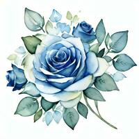 acuarela azul rosas clipart foto