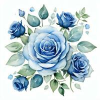 acuarela azul rosas clipart foto