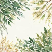 Lexury Watercolor Eucalyptus Background photo