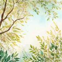 Lexury Watercolor Eucalyptus Background photo