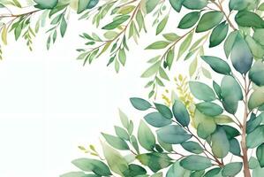 Lexury Watercolor Eucalyptus Background photo