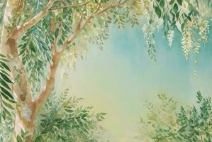 Lexury Watercolor Eucalyptus Background photo