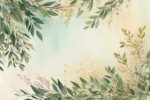 Lexury Watercolor Eucalyptus Background photo