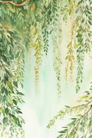 Lexury Watercolor Eucalyptus Background photo