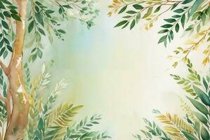 Lexury Watercolor Eucalyptus Background photo