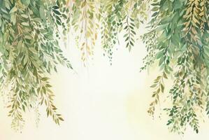 Lexury Watercolor Eucalyptus Background photo