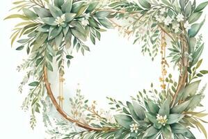 Lexury Watercolor Eucalyptus Background photo