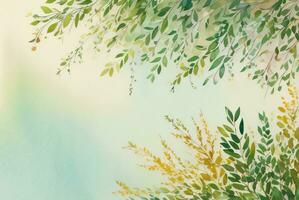 Lexury Watercolor Eucalyptus Background photo