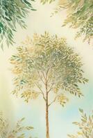 Lexury Watercolor Eucalyptus Background photo