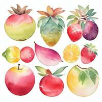 Watercolor Fruits Clipart photo