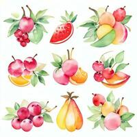 acuarela frutas clipart foto