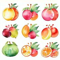 acuarela frutas clipart foto