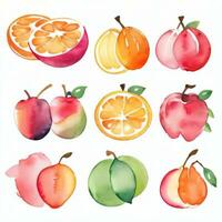 acuarela frutas clipart foto