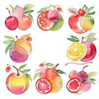 acuarela frutas clipart foto