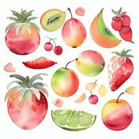 Watercolor Fruits Clipart photo