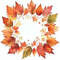 Watercolor Fall Leaves Clipart photo