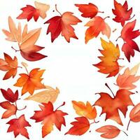 Watercolor Fall Leaves Clipart photo