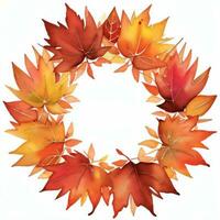 Watercolor Fall Leaves Clipart photo