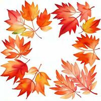 Watercolor Fall Leaves Clipart photo