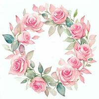 Pink Watercolor Roses Clipart photo