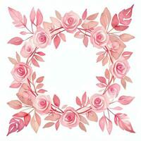 Pink Watercolor Roses Clipart photo