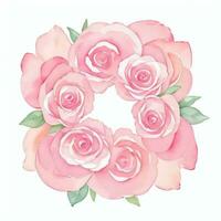 Pink Watercolor Roses Clipart photo