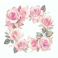 Pink Watercolor Roses Clipart photo