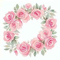 Pink Watercolor Roses Clipart photo