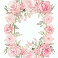 Pink Watercolor Roses Clipart photo