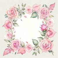 Pink Watercolor Roses Clipart photo