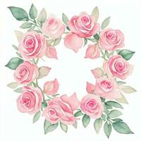 Pink Watercolor Roses Clipart photo