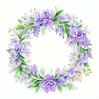 Watercolor Lilac Flowers Clipart photo