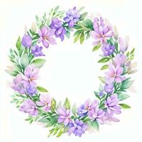 Watercolor Lilac Flowers Clipart photo