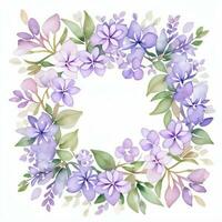 Watercolor Lilac Flowers Clipart photo