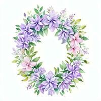 Watercolor Lilac Flowers Clipart photo