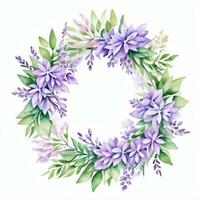 Watercolor Lilac Flowers Clipart photo