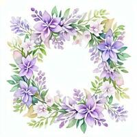 Watercolor Lilac Flowers Clipart photo