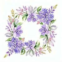 Watercolor Lilac Flowers Clipart photo