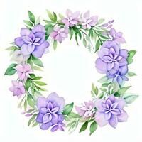 Watercolor Lilac Flowers Clipart photo