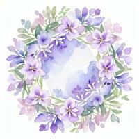 Watercolor Lilac Flowers Clipart photo