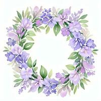 Watercolor Lilac Flowers Clipart photo