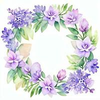 Watercolor Lilac Flowers Clipart photo