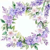 Watercolor Lilac Flowers Clipart photo